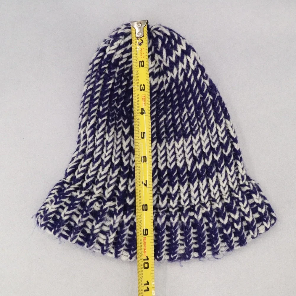 Purple Cable‎ Knit Y2K Vintage Hippy Unisex Cottage Boho Bucket Beanie Cap Hat